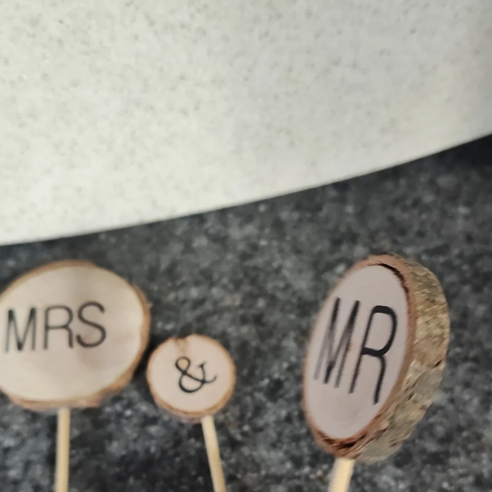 Charming Rustic Cake Toppers - MRS & MR